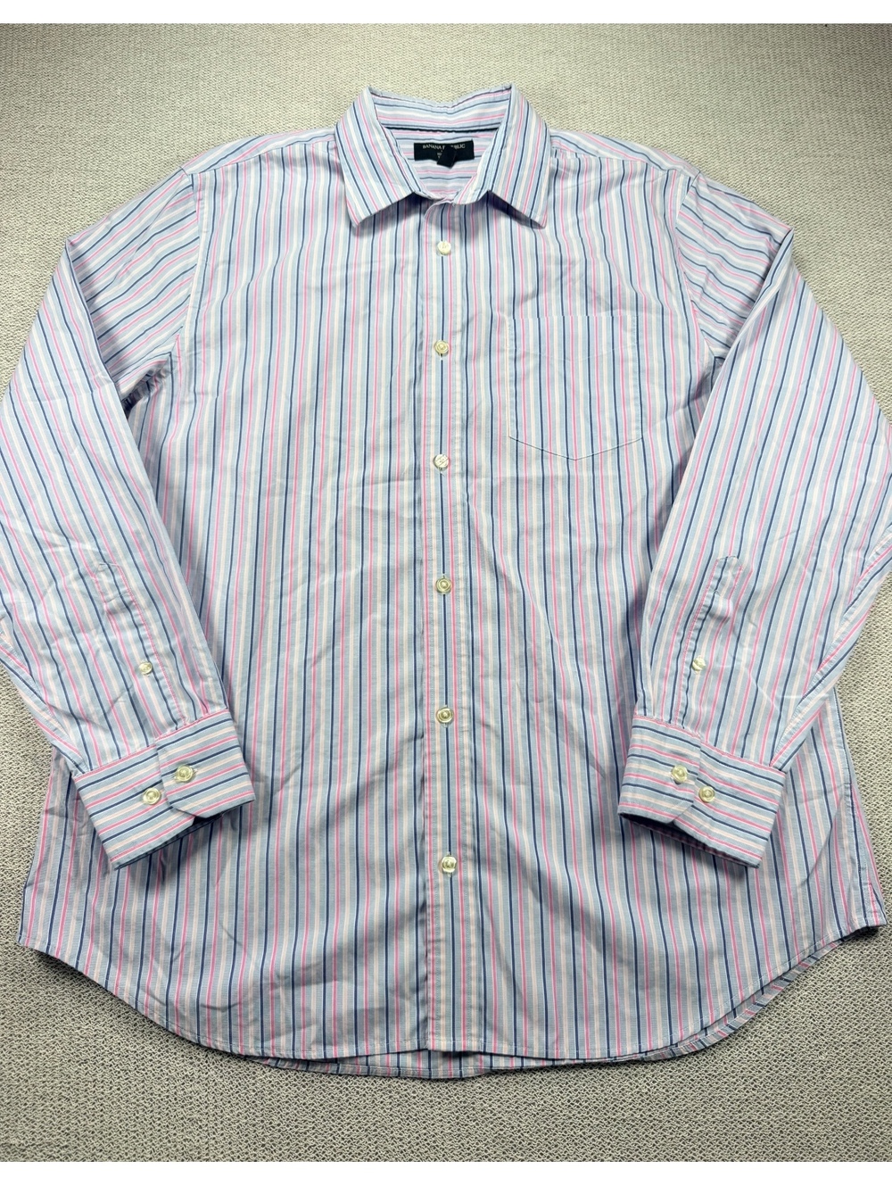 Banana Republic Non Iron Slim Fit Men's Dress Shirt XL Striped